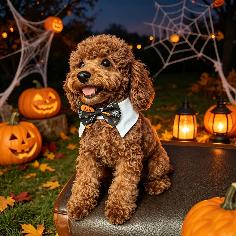 Halloween Cat Dog Bow Collar Adjustable Bowtie Pet Costume Necktie Bow Tie Tuxedo Collar, for Small Dogs, Dog Grooming Accessori view 2