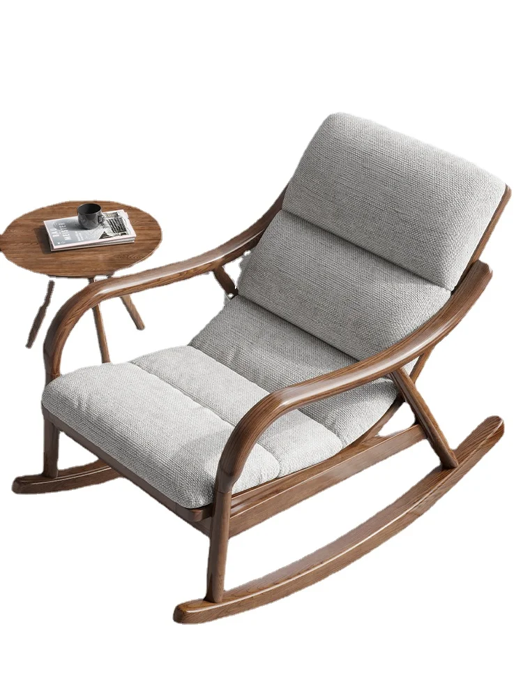 

YY Nordic Solid Wood Rocking Chair Single Leisure Lying Chair Home Lying Lazy Sofa