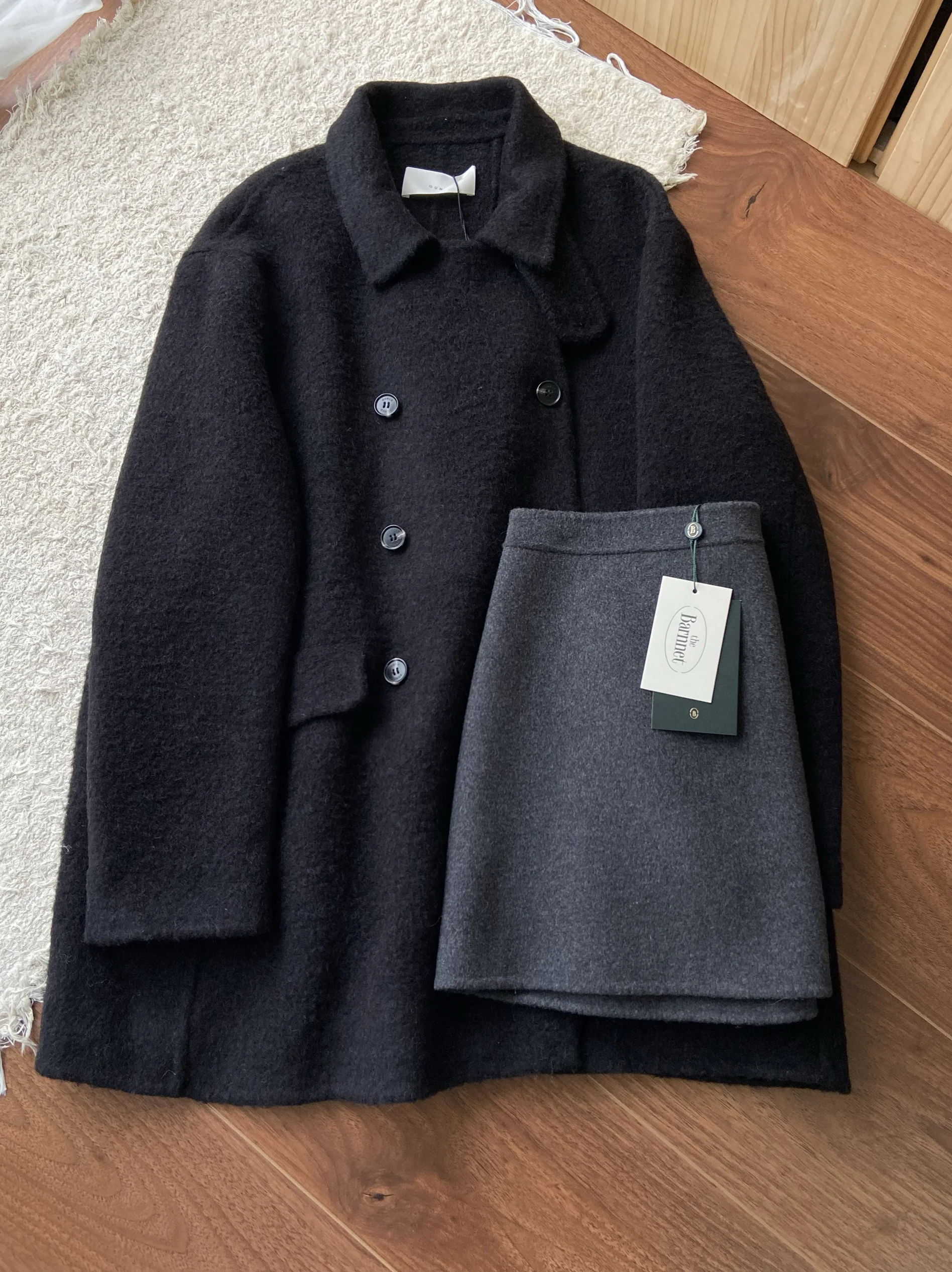 

Лучшее ношение шерстяного пальто Ever Ounce Suri Alpaca Wool Coat Осень Зима Must Have Прямой крой Пригородное двубортное пальто...