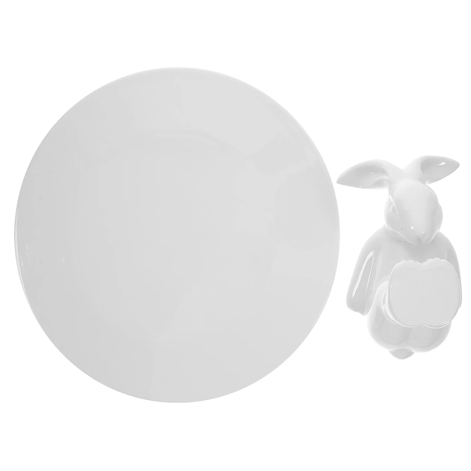 

Alipis Cute Cake Stand Charcuterie Board Dessert Tray Snack Container Cupcake Riser Ceramic Bunny Serving Dish White