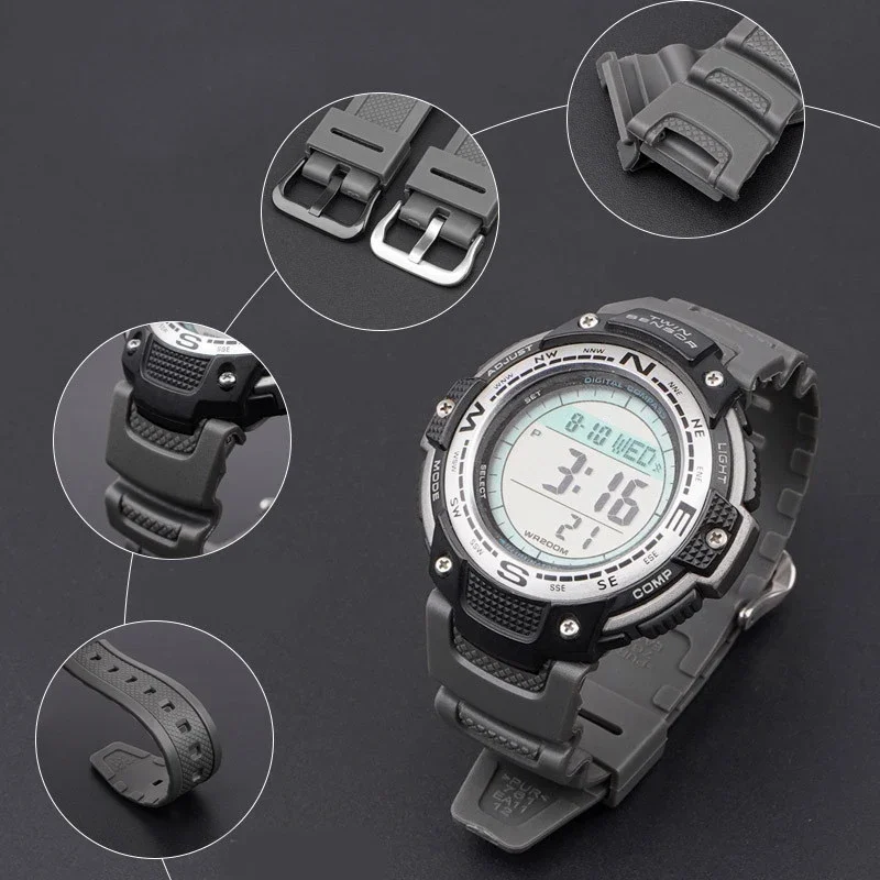 Strap for Casio G-SHOCK SGW-100 Resin Silicone Sport Waterproof Watch Band Men Women Dedicated Wrist Bracelet Accessories sgw100