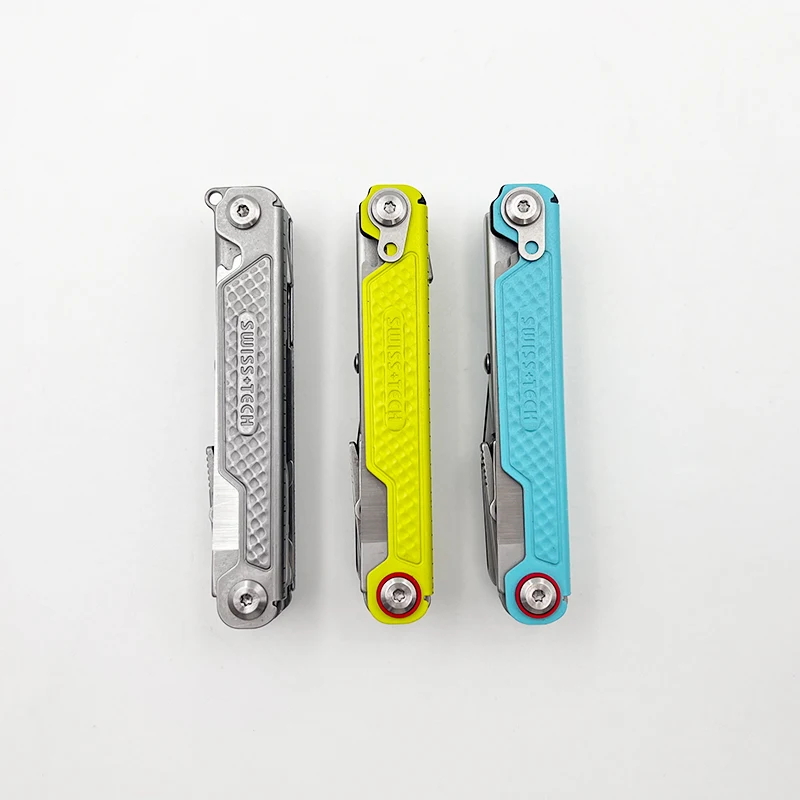 SWISS TECH 11 in 1 Mini Multitool Knife EDC Camping Survival Tools Outdoor Folding Pocket Knife Scissors Screwdriver Multi-tool