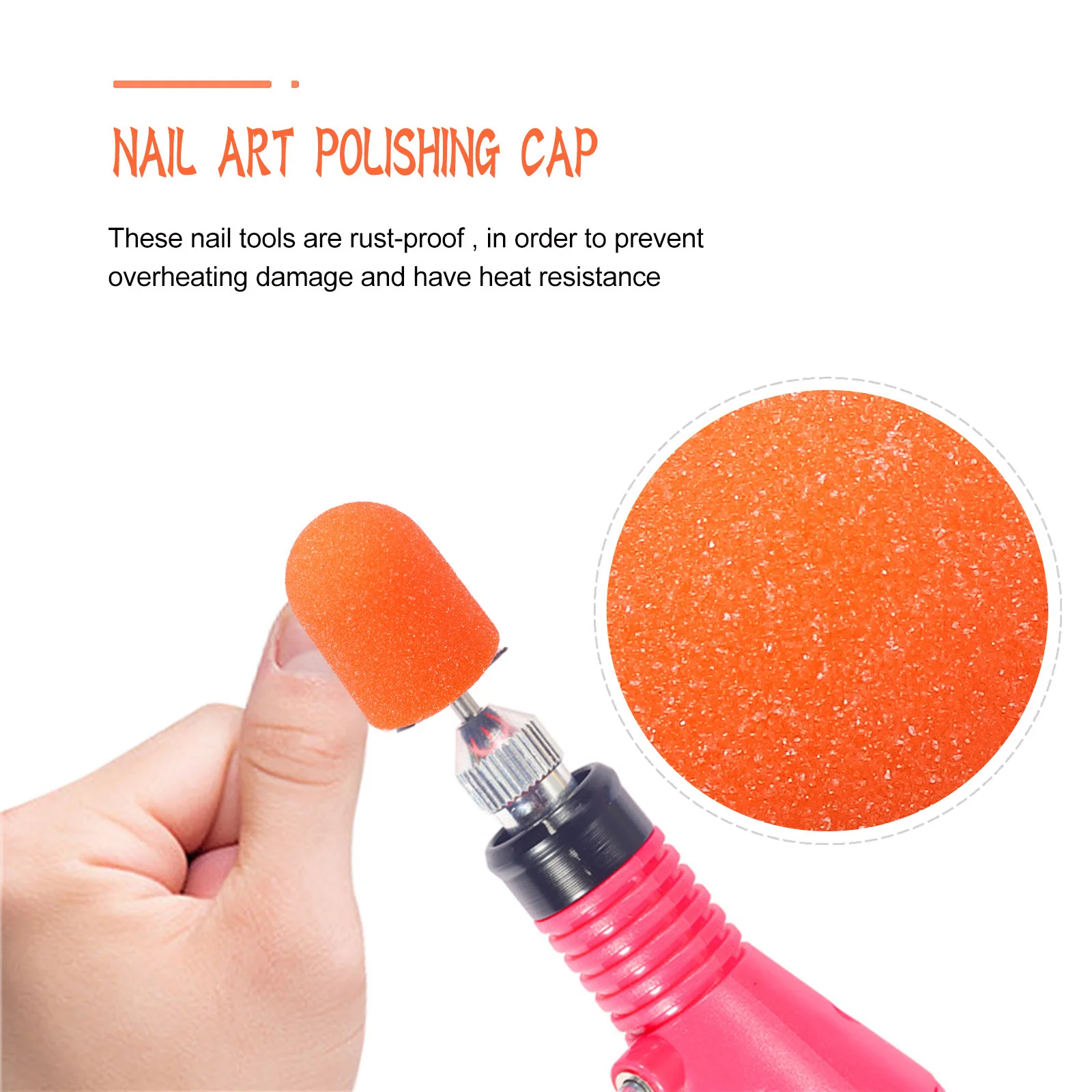

10 Pcs Sand Cap Nail Drill Sanding Caps E-file Dust for Gel Polish Grinding Head