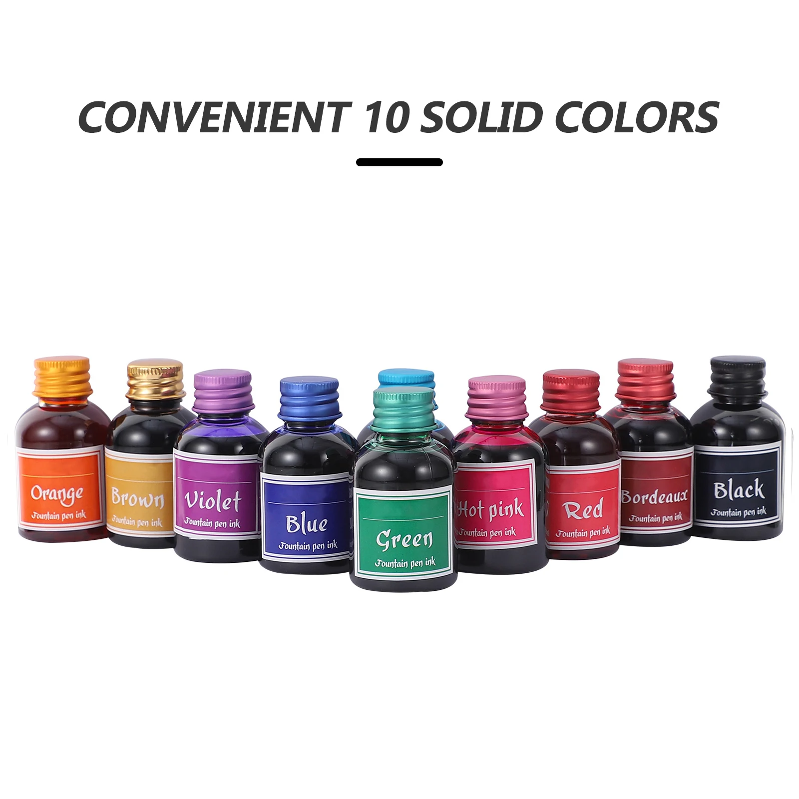 10 زجاجات قلم الخط الحبر نافورة تراجع القلم الحبر غير الكربون رسم الحبر لون نقي الكتابة اللوحة الأحبار لوازم الخط