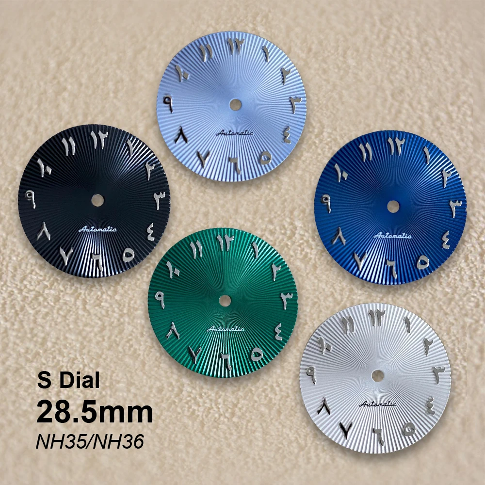 28.5mm  Arab S Dial Fit NH35/NH36/4R/7S Japanese Automatic Movement High-Quality Watch Modification Accessories 3/3.8/4 O'clock