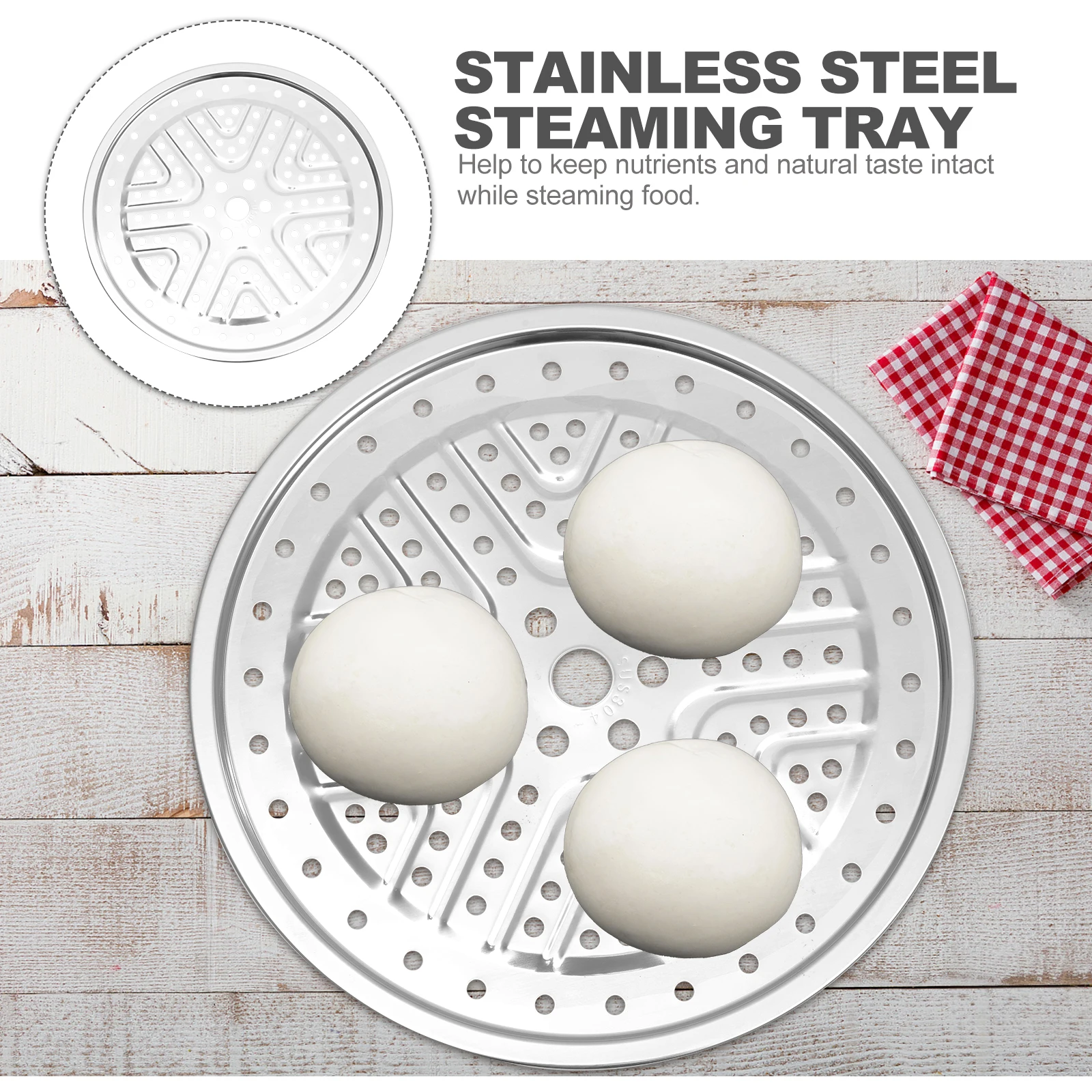 

26Cm Stainless Steel Steaming Plate Rust Resistant Canner Rack for Cooker Steamer Baking Fish Vegetables Tamale Crab Soup Pot