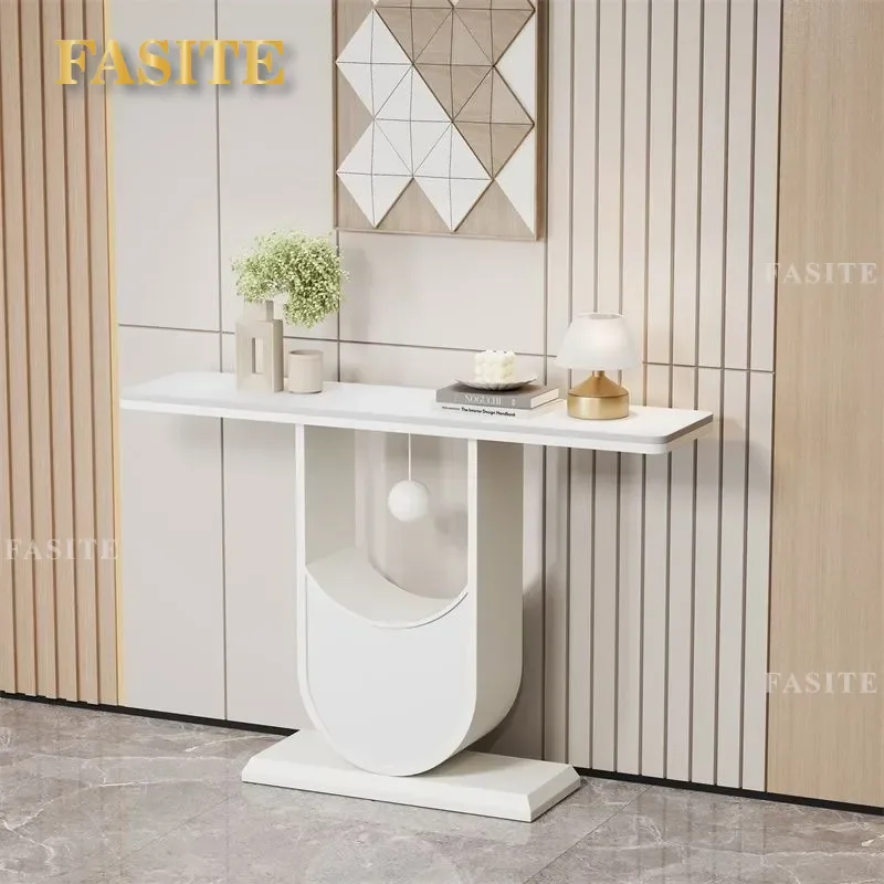 For Cream Style Italian Minimalist Entrance Table Light Luxury Premium Sense Against the Wall Hall Console