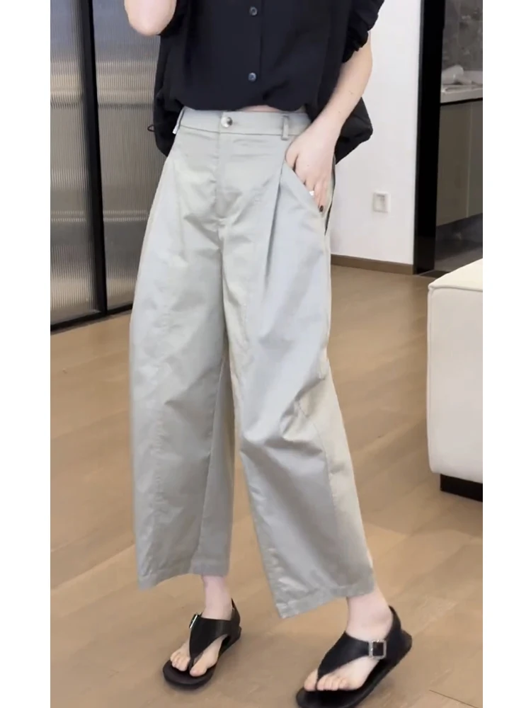 Japanese Sle Balloon Pants Women Summer Slimming Harlan Pants Small Size Loose Wide Leg Pants Nine Points Casual Carrot Pants