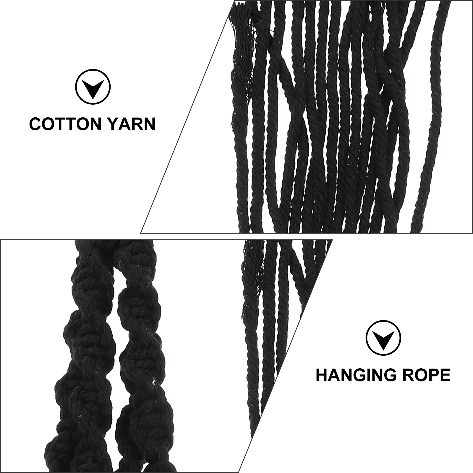 

2pcs Cotton Rope Flowerpot Net Hand-Woven Hanging Planter Basket Wall Art String Holder For Indoor Outdoor Gardening Decor