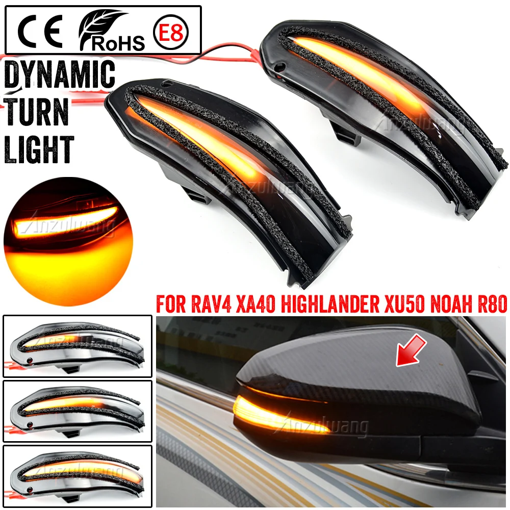 2pcs LED Side Mirror Dynamic Turn Signal Sequential Light For Toyota RAV4 MK4 XA40 2013 2014 2015 2016 2017 2018