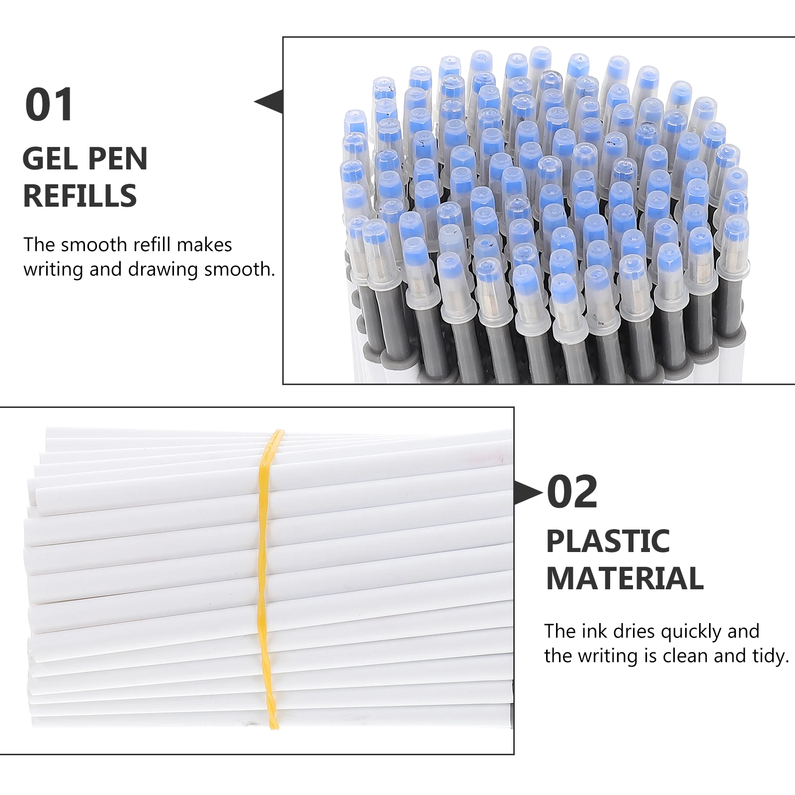 

100 Pcs Plastic Gel Pen Refills Fine Ink Portable School Pens Pink Neutral Replacements Creative Gifts Students