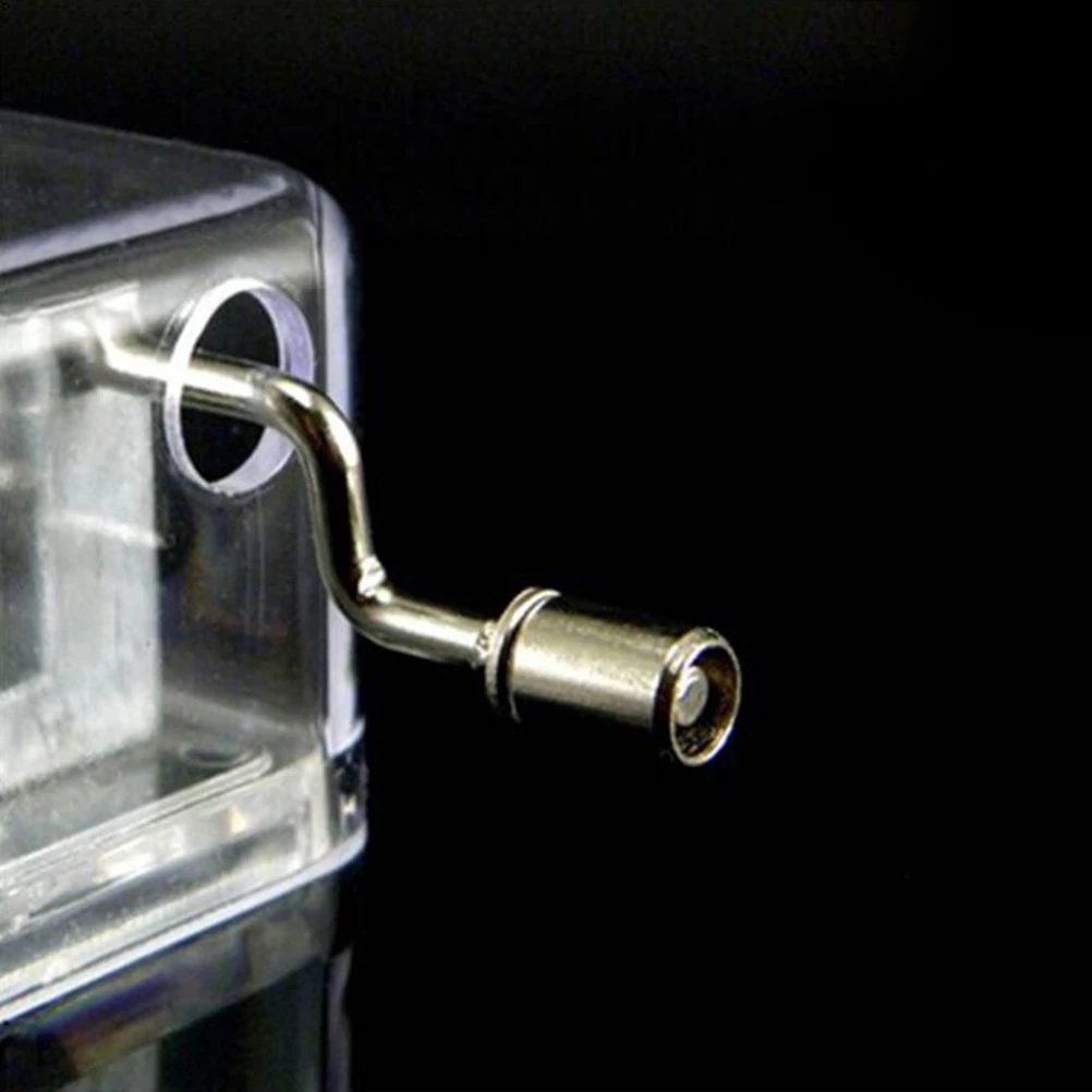 

Music Box Transparent Acrylic Hand Crank Mechanical Movement 18 Notes Melody Castle In The Sky Creative Gift For