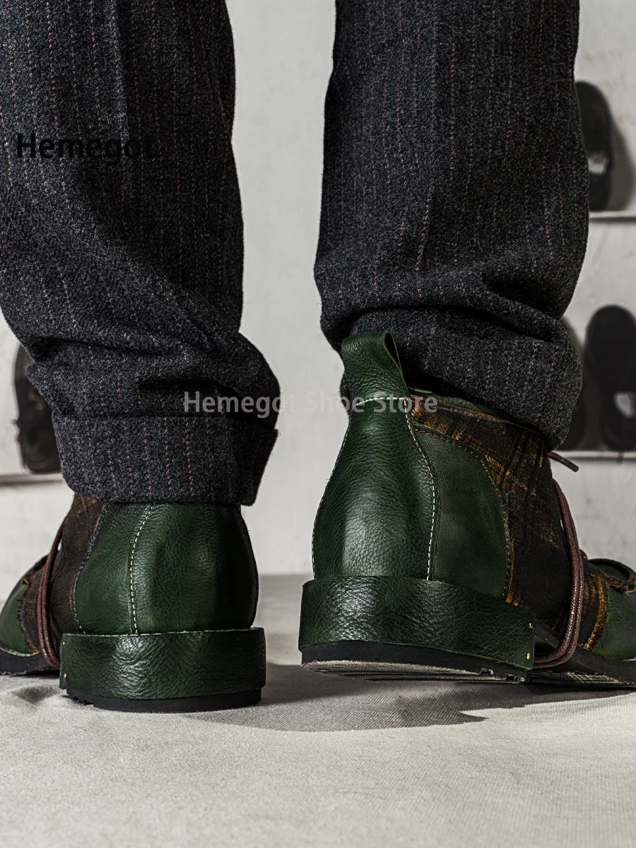 Sapatos de derby artesanal verde escuro masculino, design de marca, sapatos de couro para trabalho de escritório, moda vintage com cordões, cores