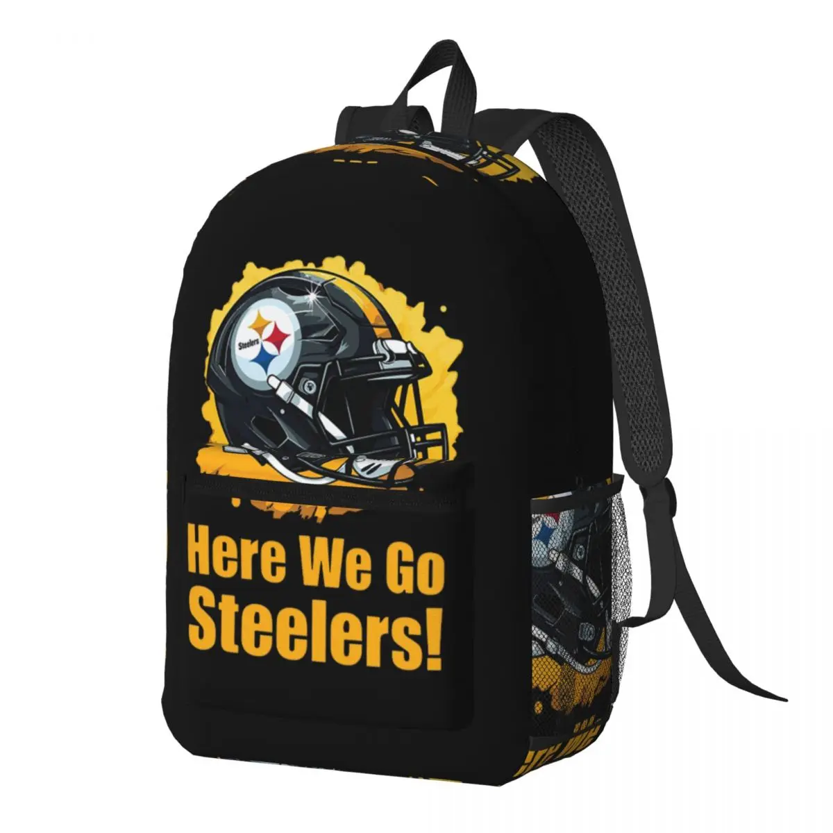 

Steeler Logo Backpack Daypack Large Capacity Kids BookBag School Bag Shoulder Bags for Men Women