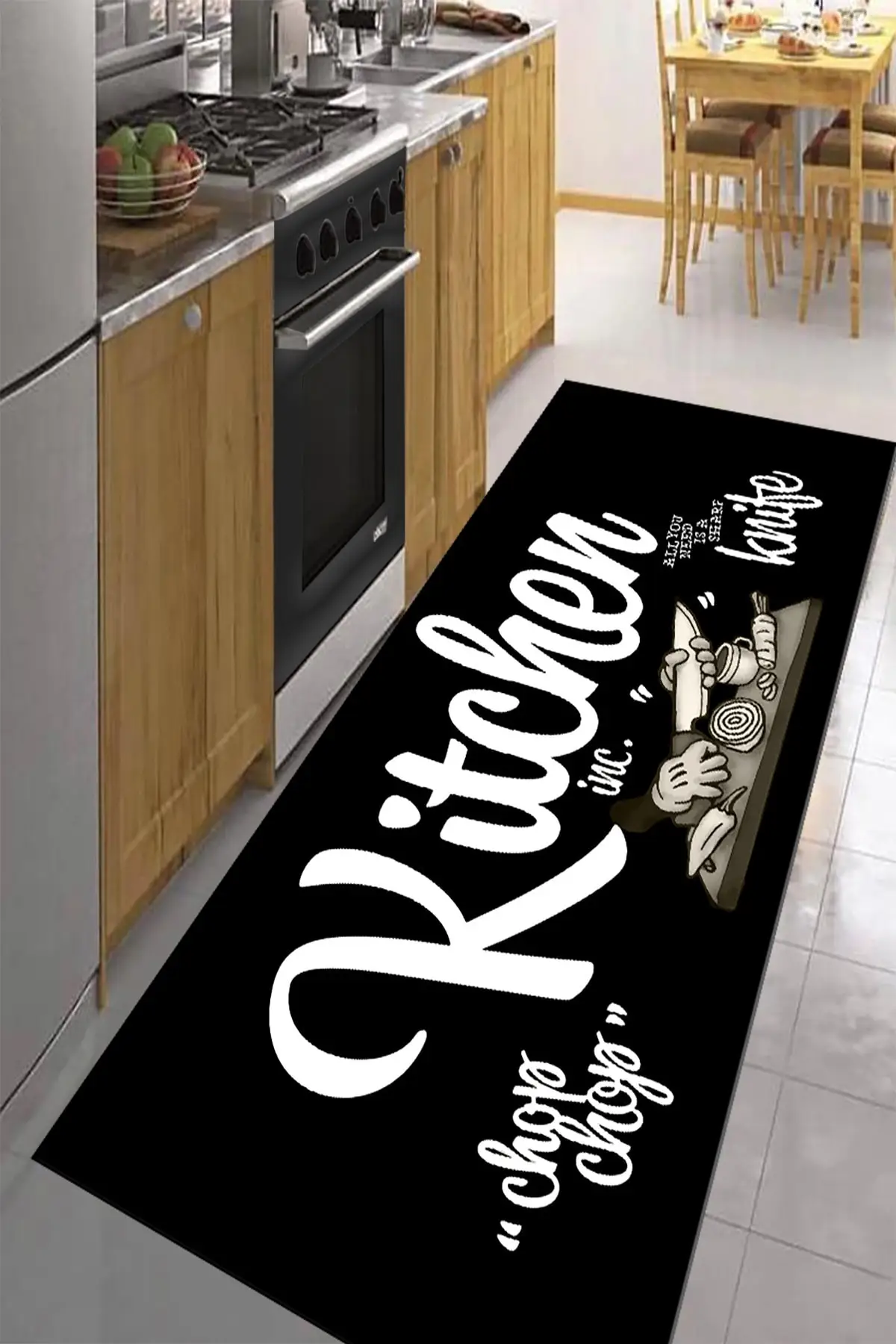 

DOLBOVI Adella digital printed non-slip base washable Kitchen carpet with Kitchen carpet