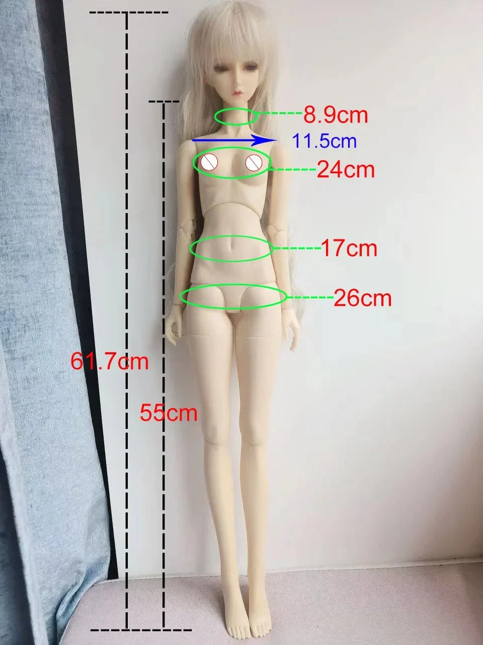 (Customized) 1/3 Doll's Clothes for 60cm Bjd Doll Swimsuit with Ruffled Edges Split Toys Short Skirt Doll Accessories, No Doll