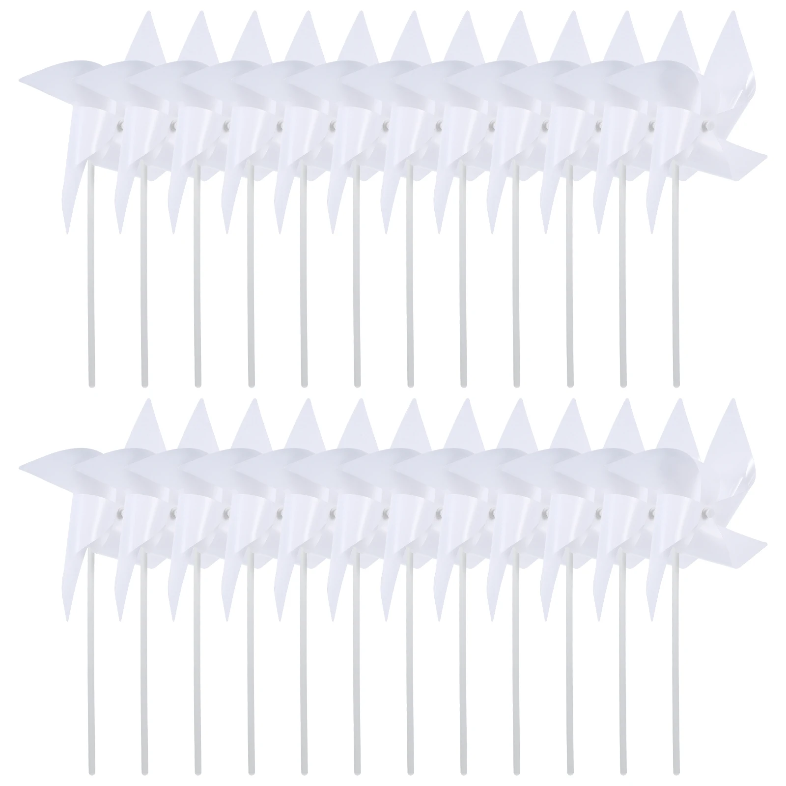 

24pcs Unpainted Plastic Pinwheels Blank Toys Kids Educational Outdoor Kindergarten Decorations Windmills