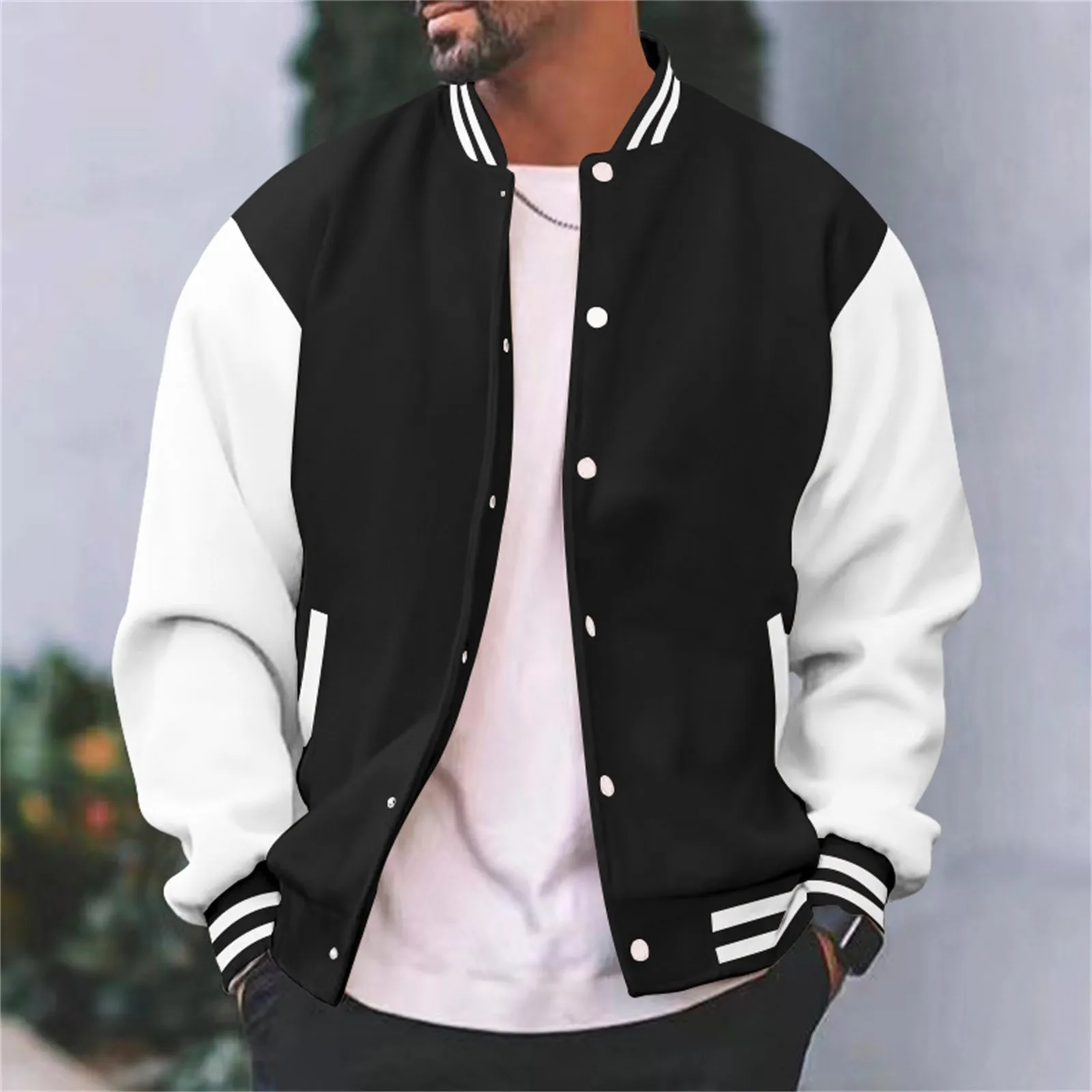 Men'S Fashion Baseball Jacket Trend All-In-One Teenage Cardigan Jacket Men's Loose Casual Hoodie Beautiful Cozy Jacket For Men