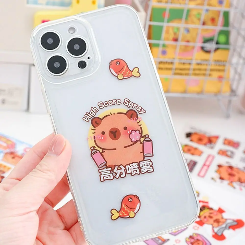 4 Pcs/Bag Kawaii Capybara Stickers 4 Into Stickers High Appearance Level Cartoon Animal Stickers Inspirational Multi-purpose