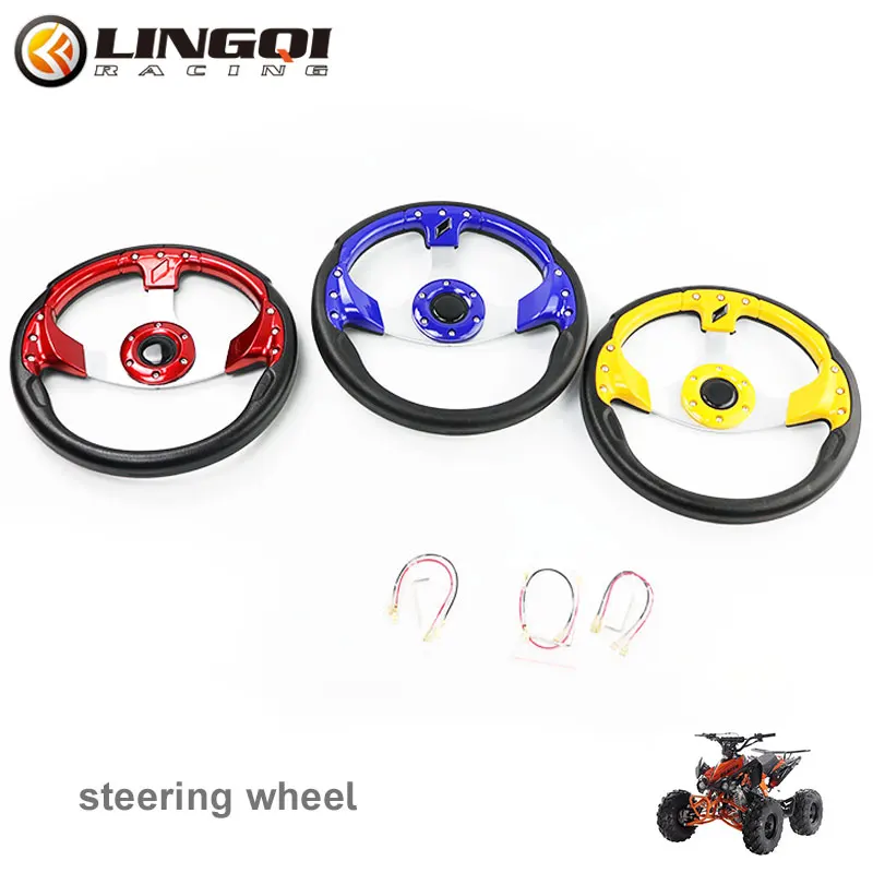 LINGQI Modification PU Steering Wheel 320mm Motorcycle Comfort Touch Grip Universal For Drifting Wheels Beach Car Go Kart