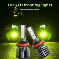 60W Limón Verde H7 LED Luz de coche Hb3 Hb4 LED Turbo FogLamp H8 H11 Bombillas de faros 9005 9006 Lámparas de automóvil Faros de color lima Luz antiniebla