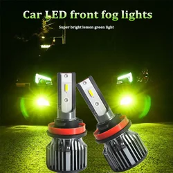 60W Lemon Green H7 LED Car Light Hb3 Hb4 led Turbo FogLamp H8 H11 Żarówki reflektorów 9005 9006 Auto Lamps Lime Reflektory przeciwmgielne