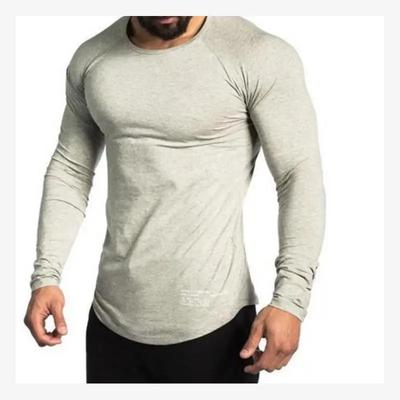 Men's Long Sleeve Sports T-Shirt Base Layer Shirt Cool Feeling Thickened Cotton 100% Citywalk  Shirt Henry Collar