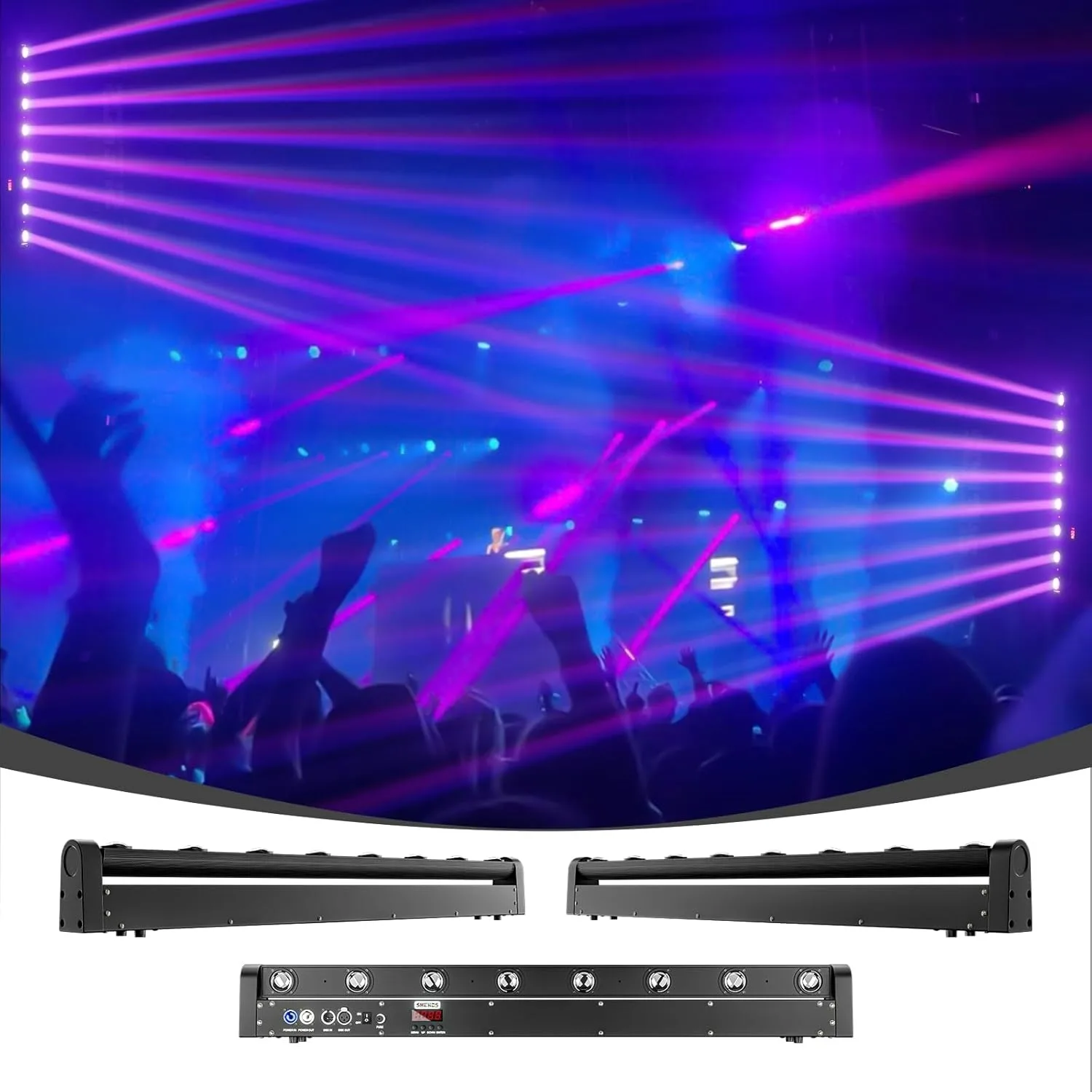 8x12W RGBW 4in1 LED Moving Head Light Bar with Beam Effect, 8° Lens, 180° Tilt, DMX Sound Control for Stage Wedding Disco view 5