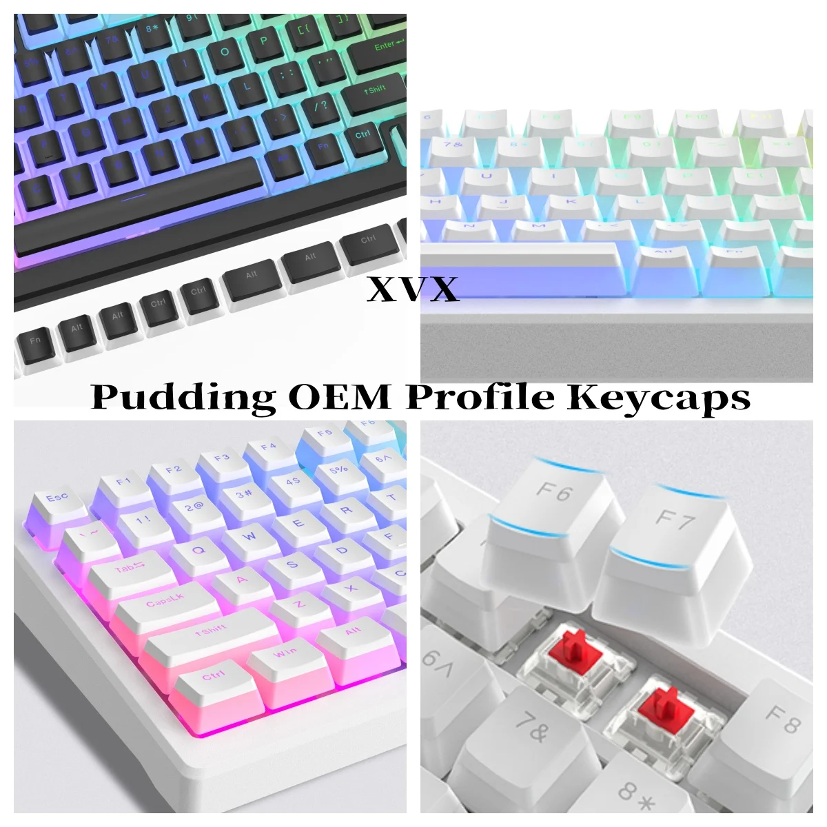 XVX Pudding Keycaps for Mechanical Keyboard PBT OEM Key Caps  DIY Keycaps Switch Gaming 165-key