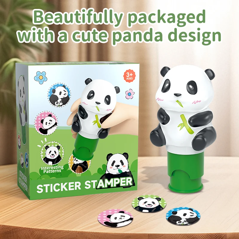 Children Panda Stamp Seals Stamps for Stationery Stickers Sticker Name Children\'s Clothing Seal Toy Toys Magic Child Birthday