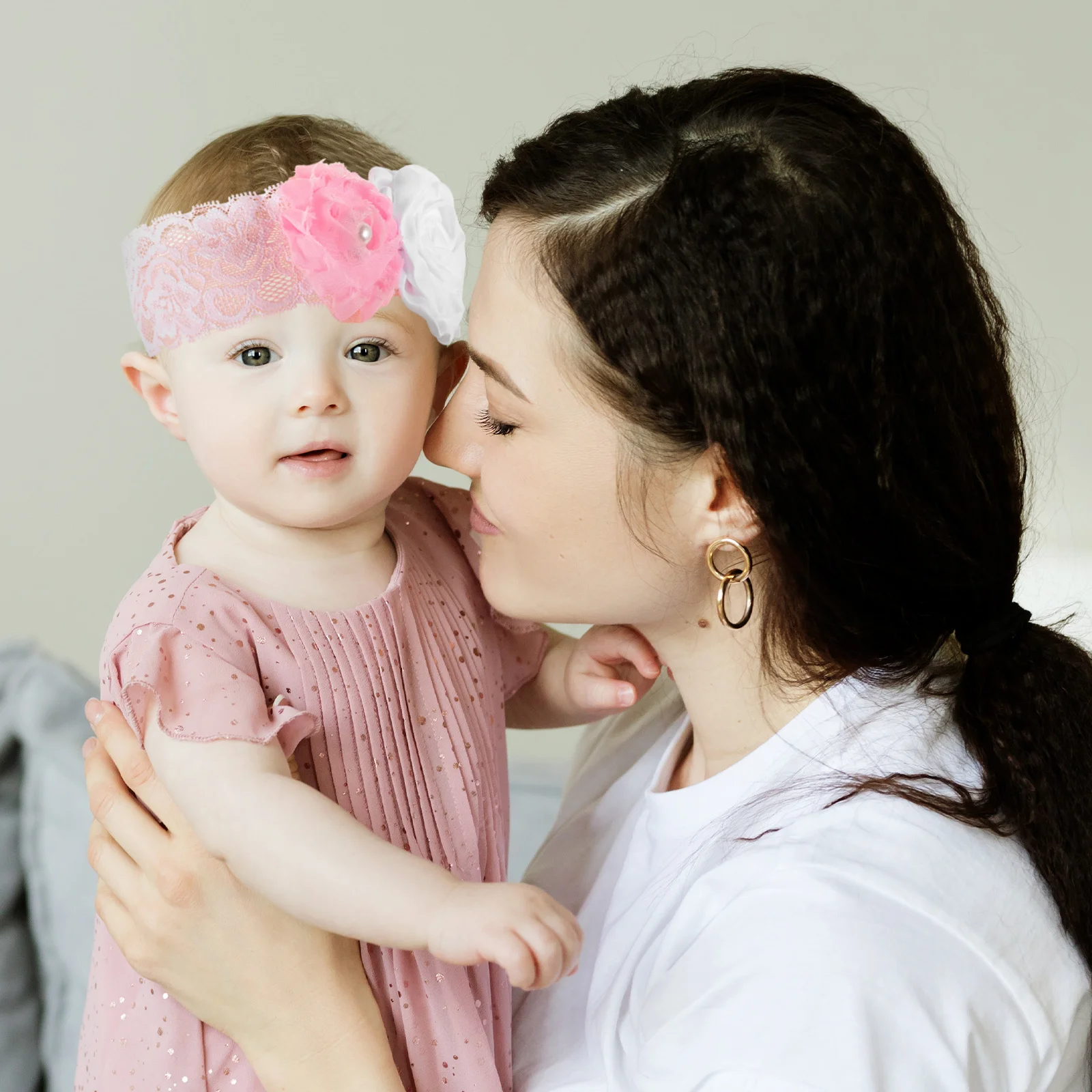 

Baby Headband for Infant Chiffon Flower Headwear Hand-Sewn European Style Girls Accessories Birthday Wedding Photo