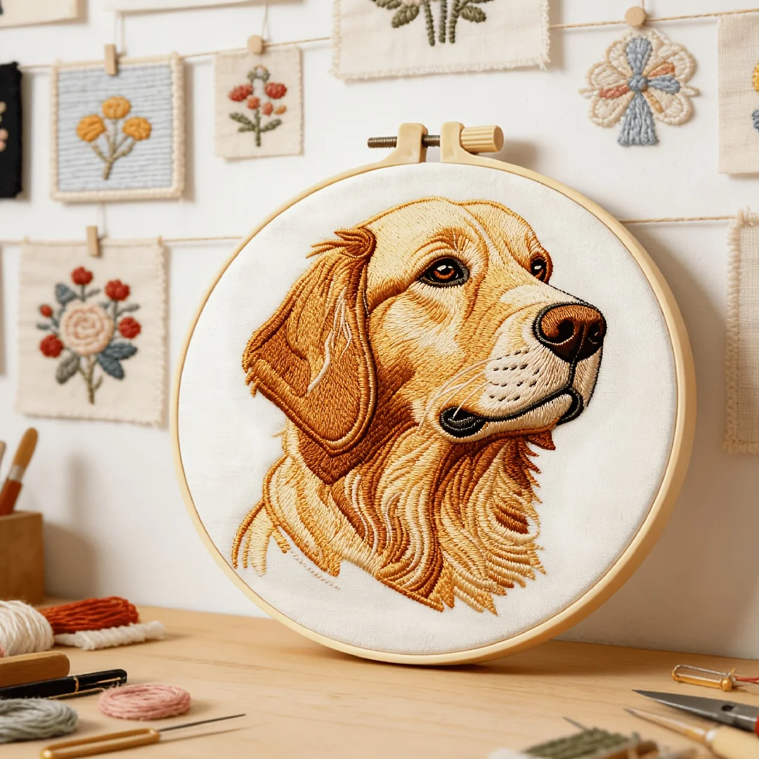 Beginner Friendly DIY Embroidery Kit Complete Stitching Supplies with Embroidery Hoop Color Thread Needles Handcraft Project