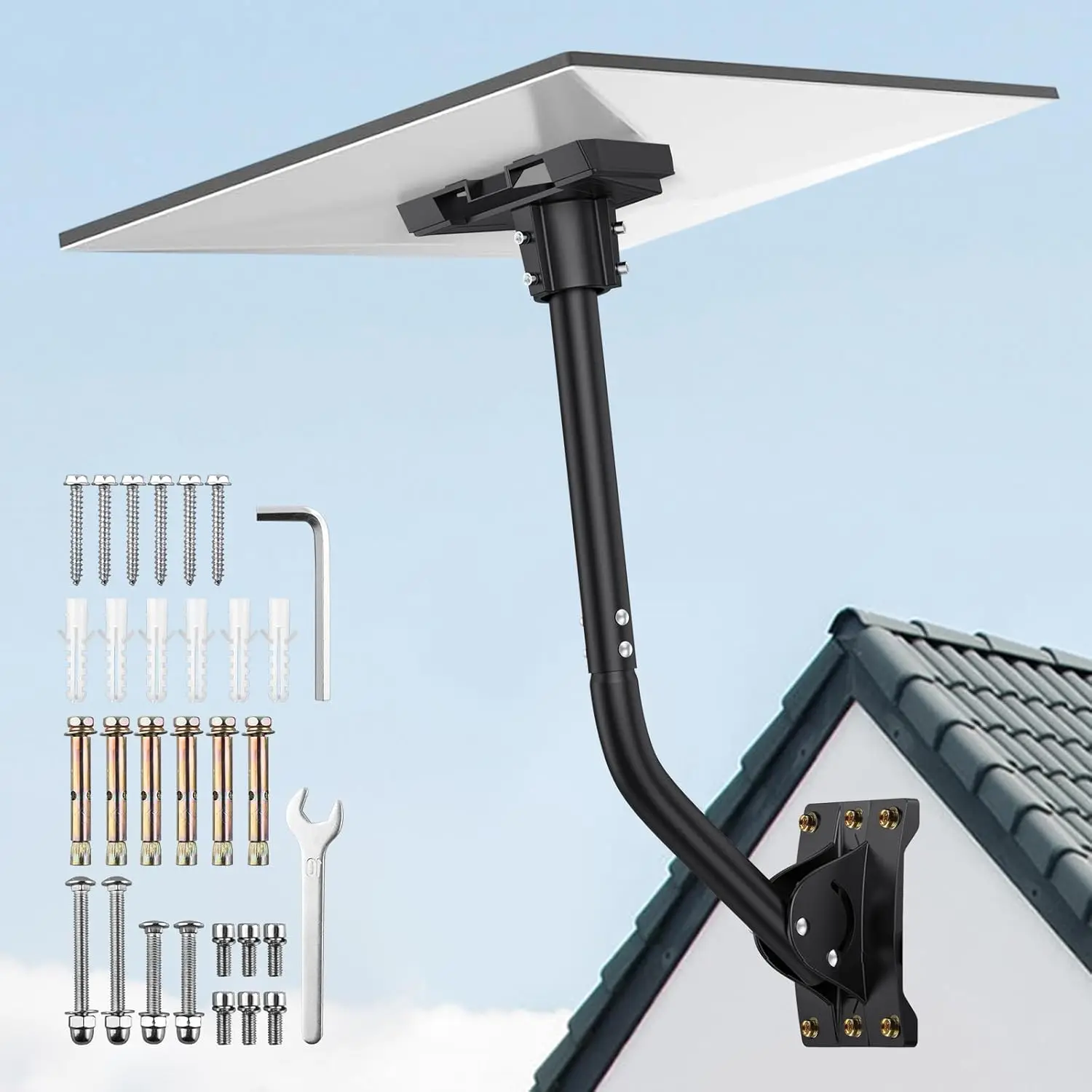 

Starlink Gen 3 Mount, Adjustable Aluminum Alloy Starlink Mounting Kit Wall/Roof Mount Compatible with Gen3 Standard Dish