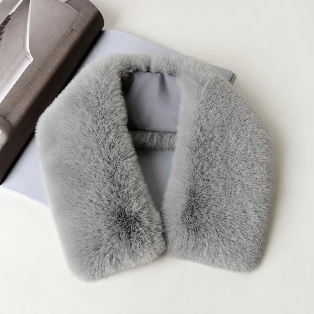 DIY Accessories Faux Fur Fake Collar Thick Concealed Buckle Fur Collar Shawl Neck Warmer Easy To Wear Fur Collar Scarf