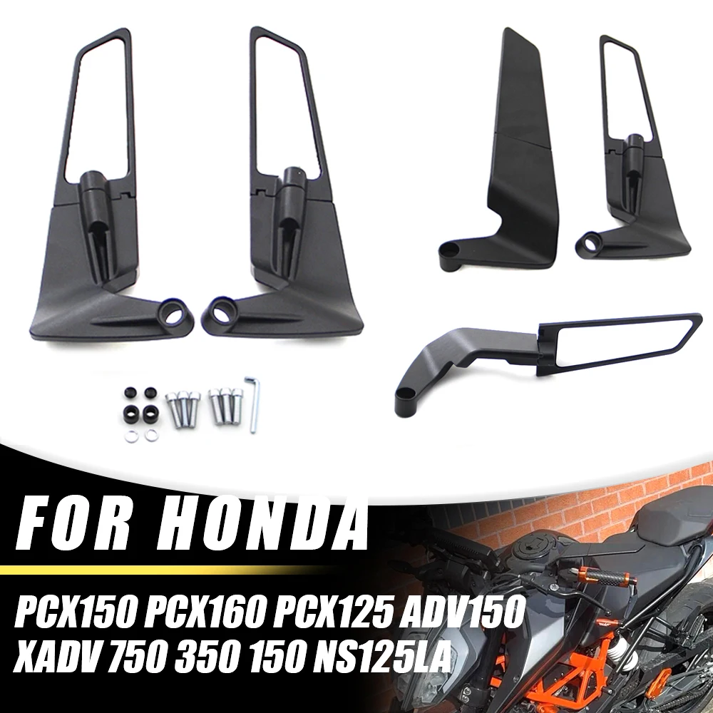 

For Honda PCX150 PCX160 PCX125 ADV150 XADV 750 350 Motorcycle Mirrors Stealth Winglets Mirror Kits To Rotate Adjustable Mirrors