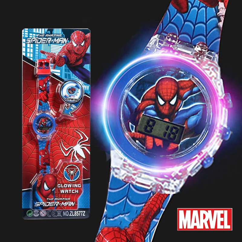 Flash Light Spiderman Kids Watches Toy for Boys Cartoon Disney Mickey Children Watch Girls Student Clock Gifts Free Shipping