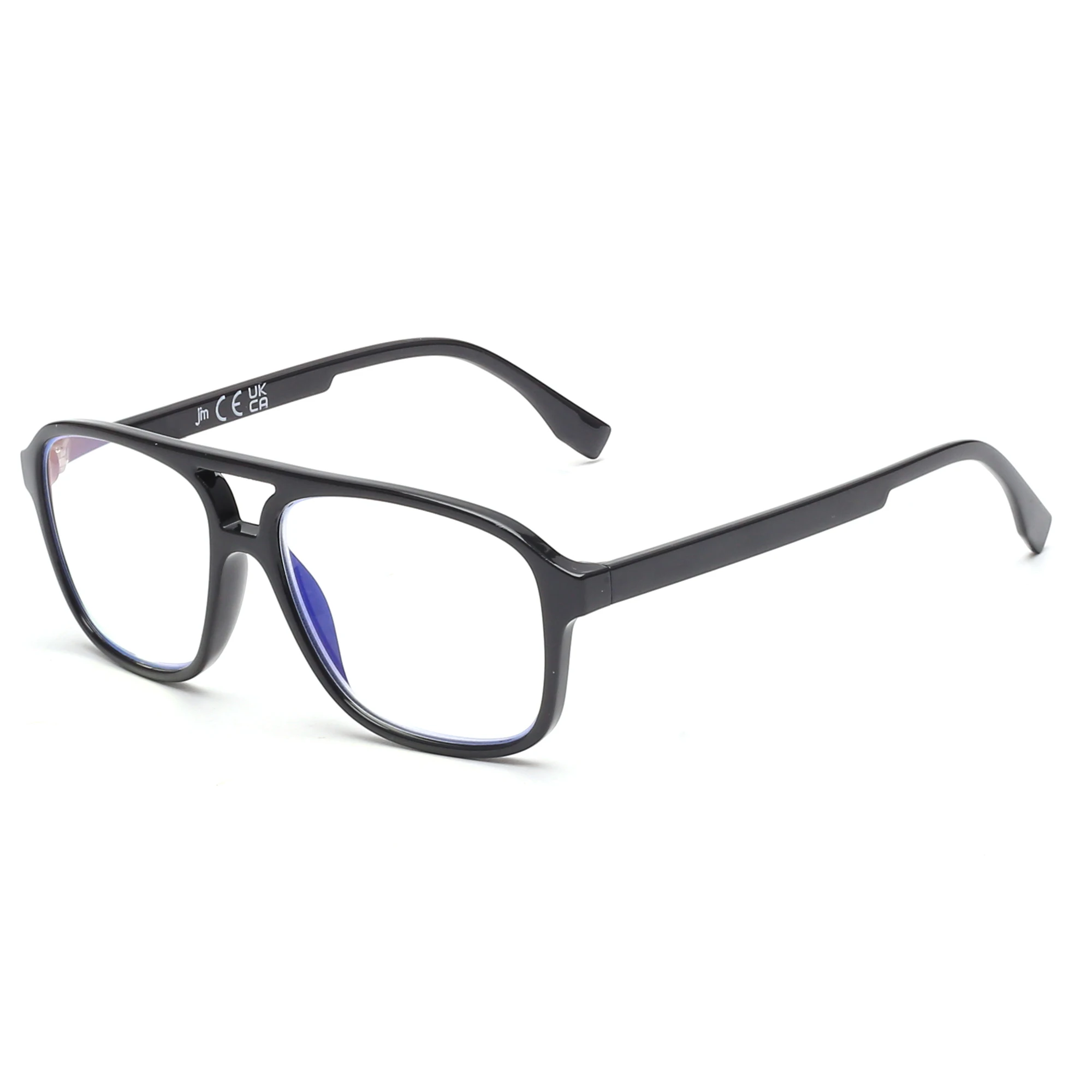 JM Classic Reading Glasses for Women Men, Square Aviator Blue Light Blocking Readers