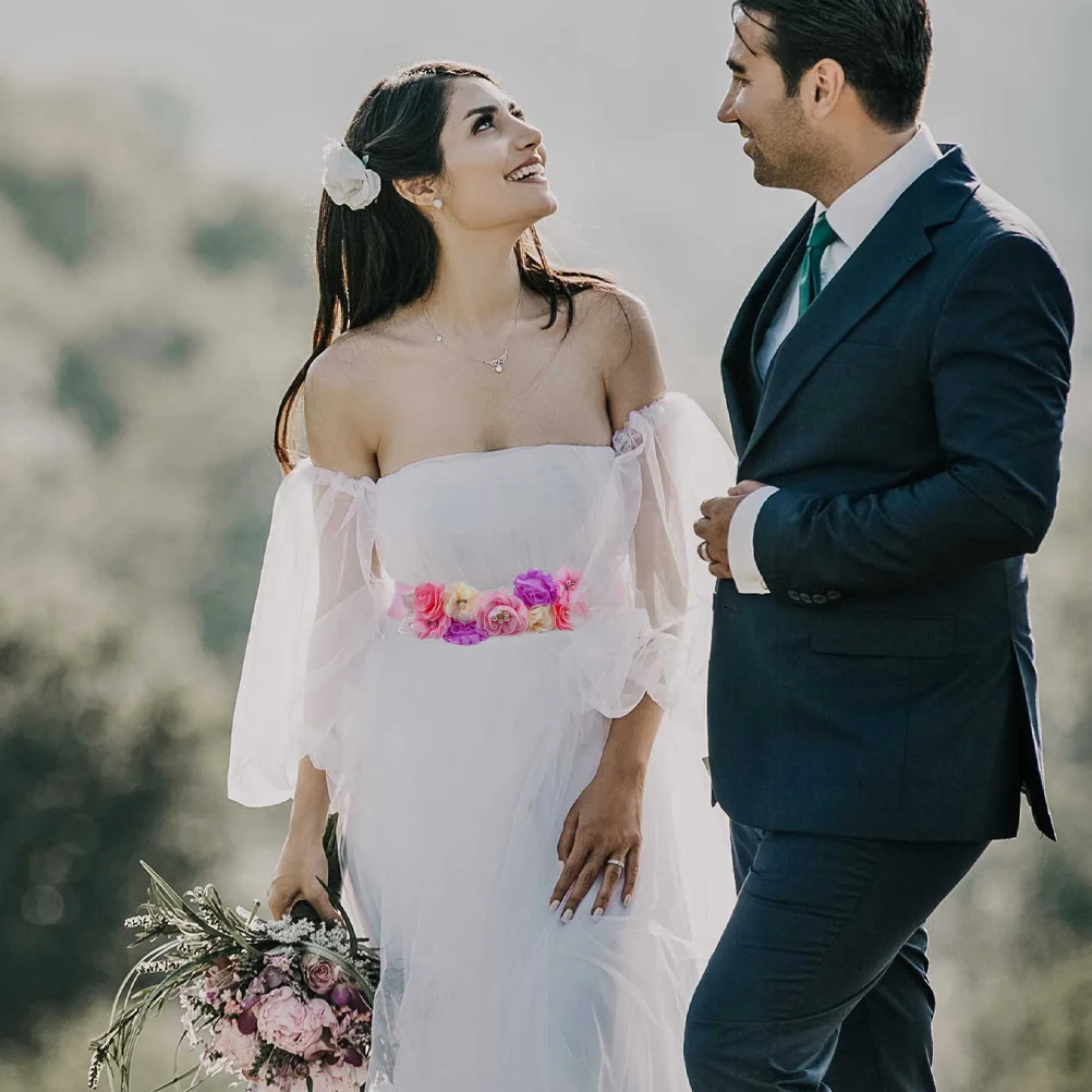 حزام خصر على شكل زهرة لؤلؤية لفستان الزفاف، حزام خصر مزخرف بالزهور، إكسسوار مثالي لحفلات وصيفة العروس