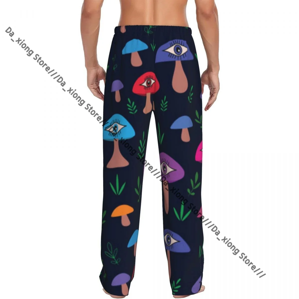 Men Sleep Bottoms Male Lounge Trousers Men's Magical Trippy Mushroom With Eyes Leaves Pajama Pants