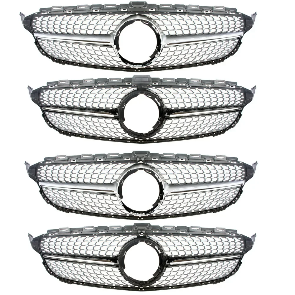 

Car Front Racing Facelift Center Grilles Upper Bumper Grill For Mercedes-Benz W205 C Class C200 C250 C300 C350 2019 2020 2021