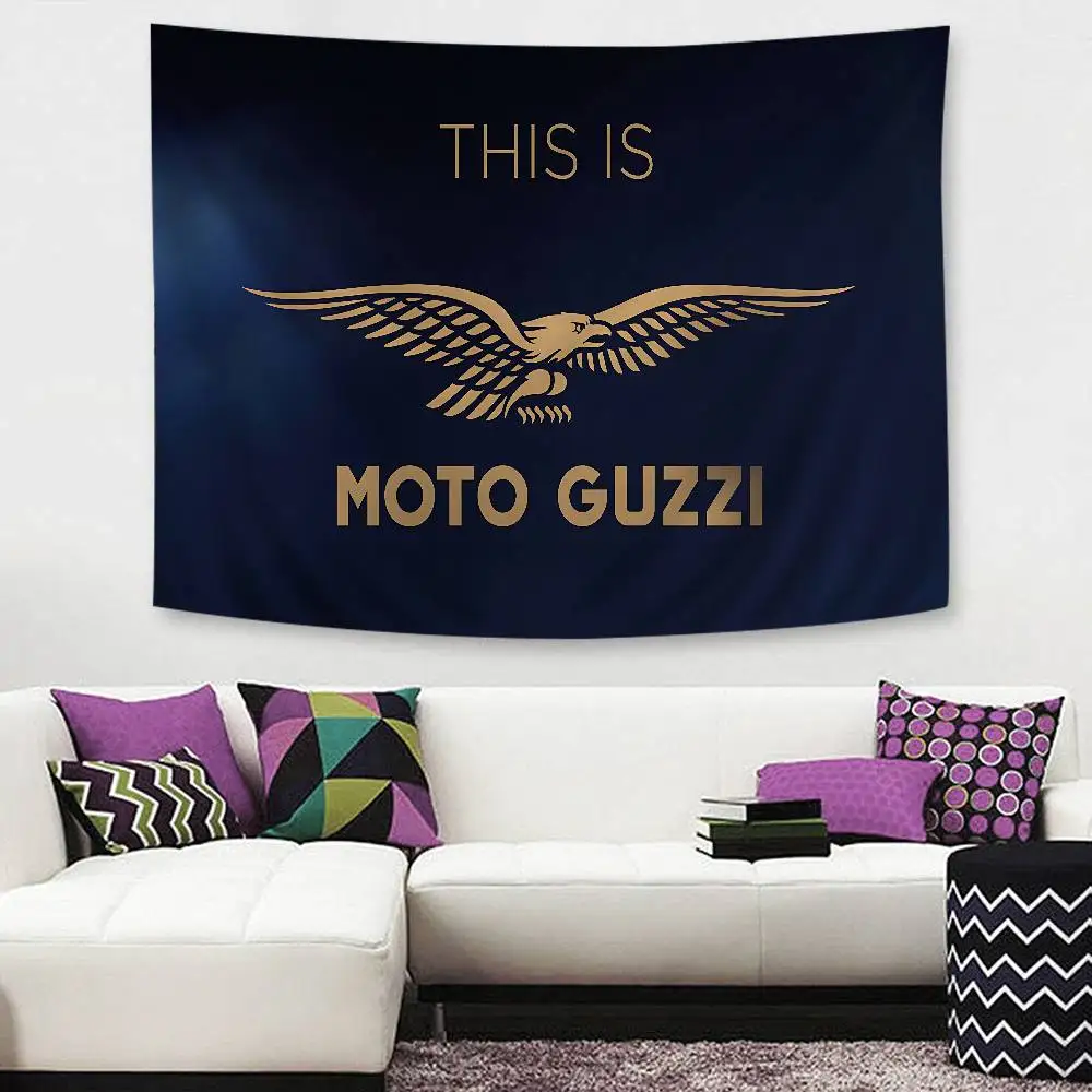 Moto G-Guzzi Motorcycle Logo Printed Large Wall Tapestry Art Science Fiction Room Home Decor Decor Blanket