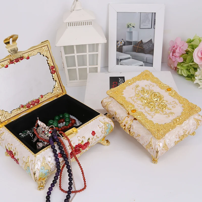 

Jewelry box, wedding ring necklace, earrings, jewelry storage box, high-end European exquisite hand jewelry box