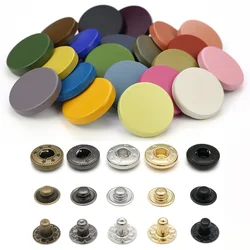 10Set Colorful 831 Metal Snap Button 15mm Press Studs Fasteners Sewing Buttons for Bags Clothing Jeans Jacket Leather Craft Tool