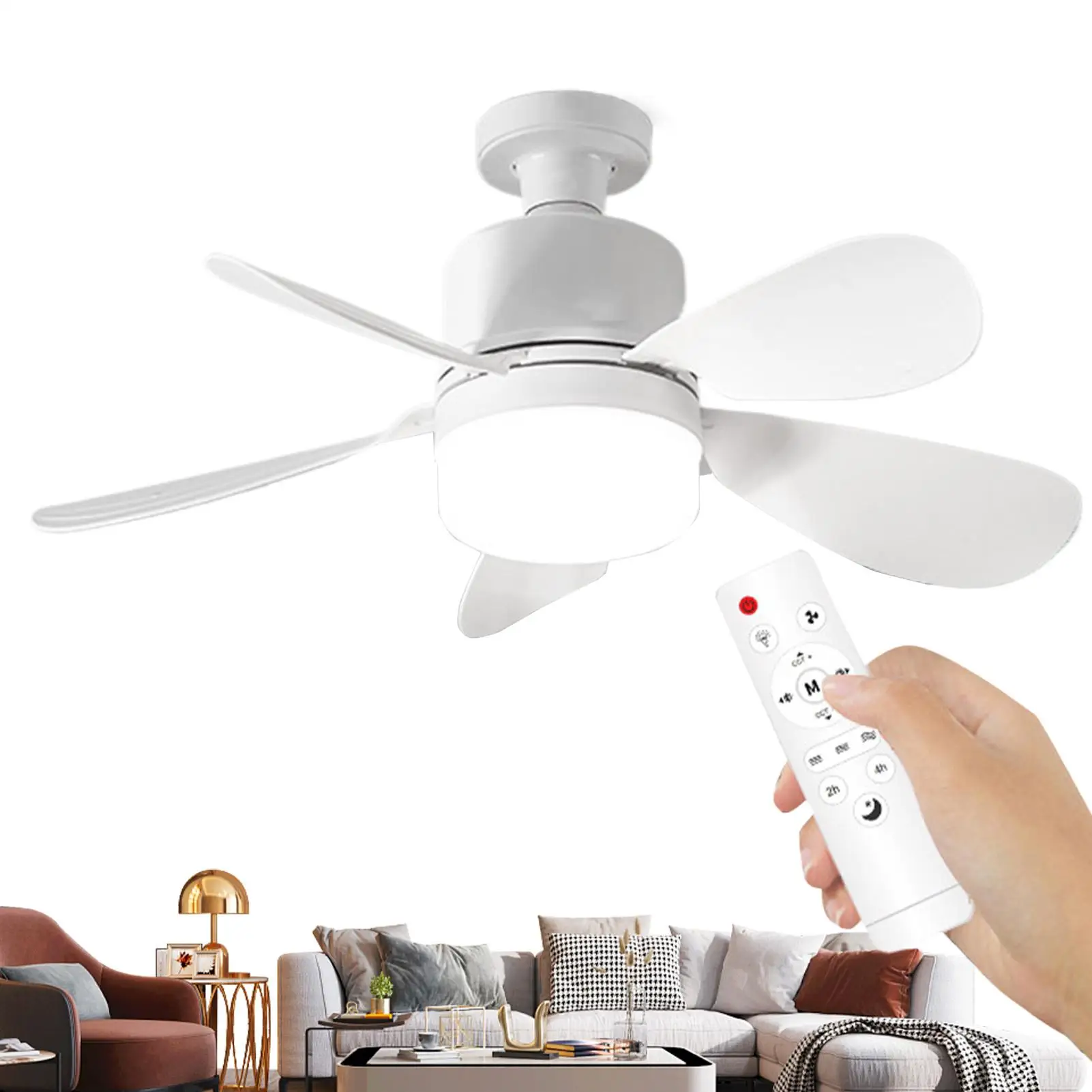 

Ceiling Light With Fan Small Ceiling Fan With Light Intelligent Lighting Detachable Cooling Gadget For Hallway Bedroom Living
