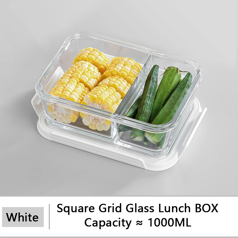 Glassware Bento Box Microwave Heating Airtight Compartment Food Container Seals Glass Portable Bebto BOX Glass Yogurt Bowl