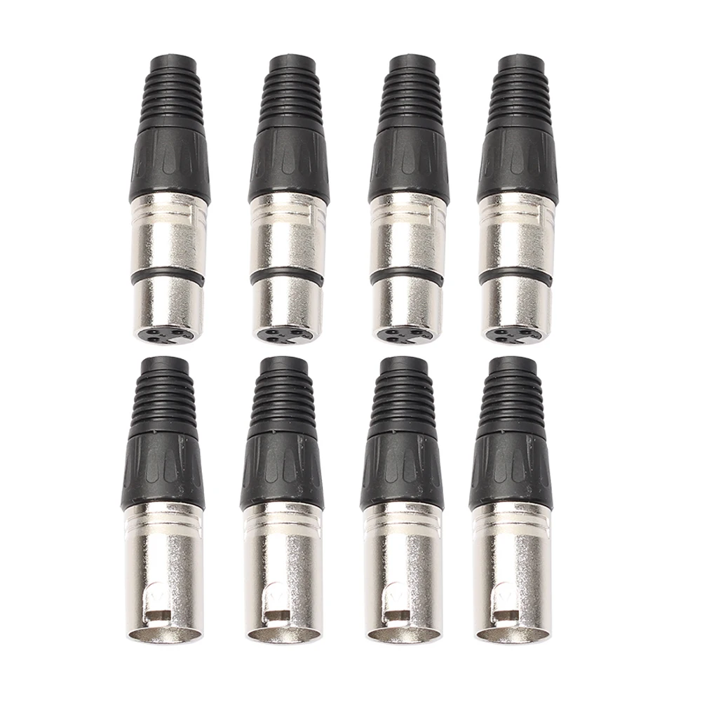 40-8pcs 3Pin XLR Audio Cable Connector Microphone Wire Connector Socket MIC Male Plug Female Jack Power Adapter Accessories
