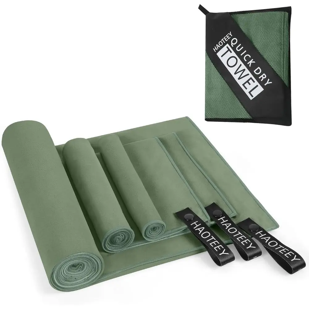 

Compact Microfiber Travel Towel Set - 3 Sizes: 60x30, 30x15, 15x15 inches, with Carry Bag, Ideal for Camping, Gym, Beach, Hiking