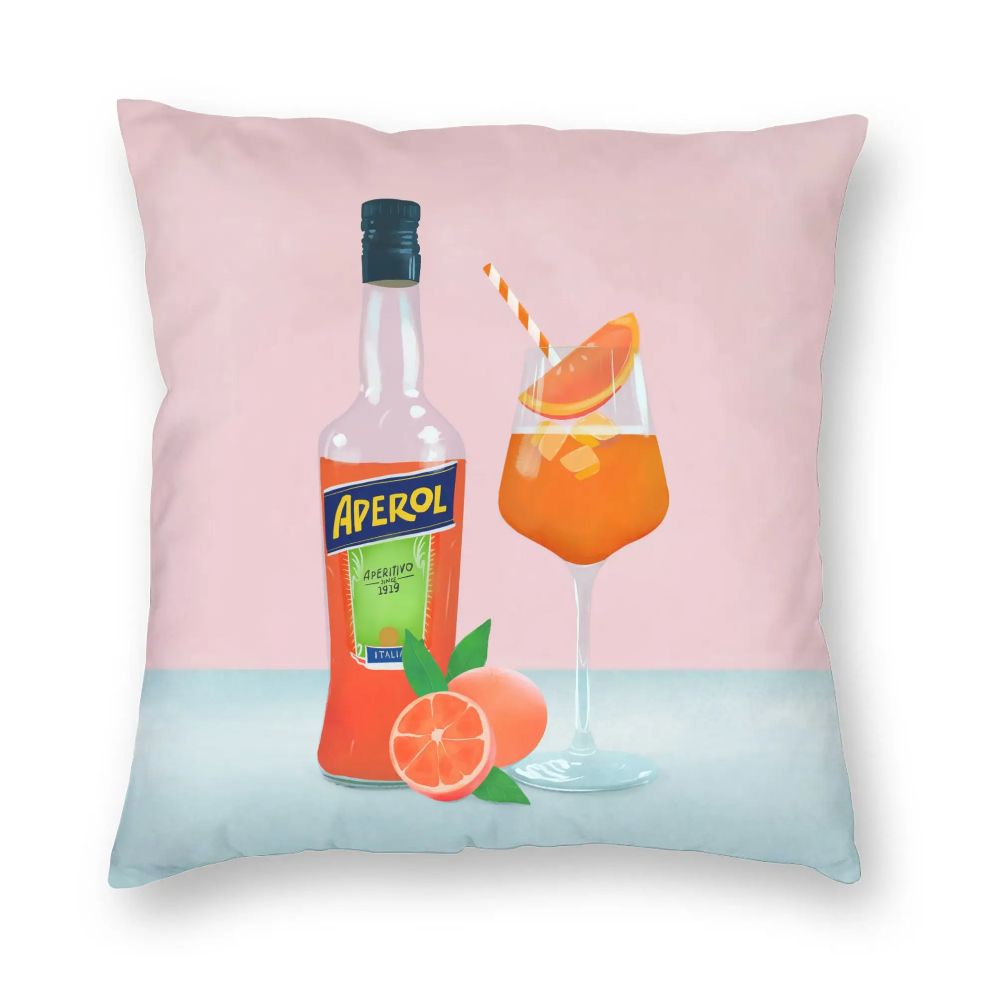 Aperols Spritz Print Cushion Cover 45x45cm Love Drinking Cocktail Soft Cute Throw Pillow Case for Sofa Home Decor