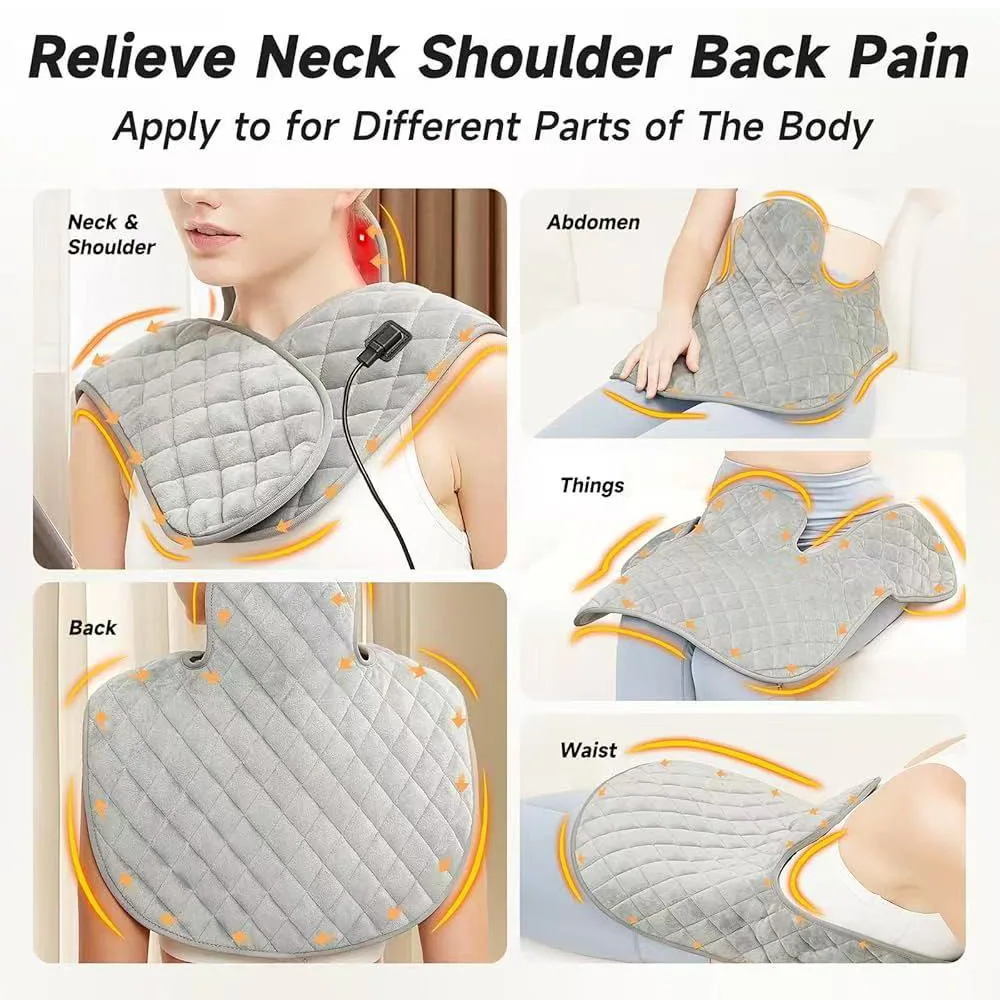 Shoulder Back Heating Pad RedLight Therapy for Body Wearable Near Infrared Shawl Therapy Belt Neck Warmer Adjustable Temperature view 3