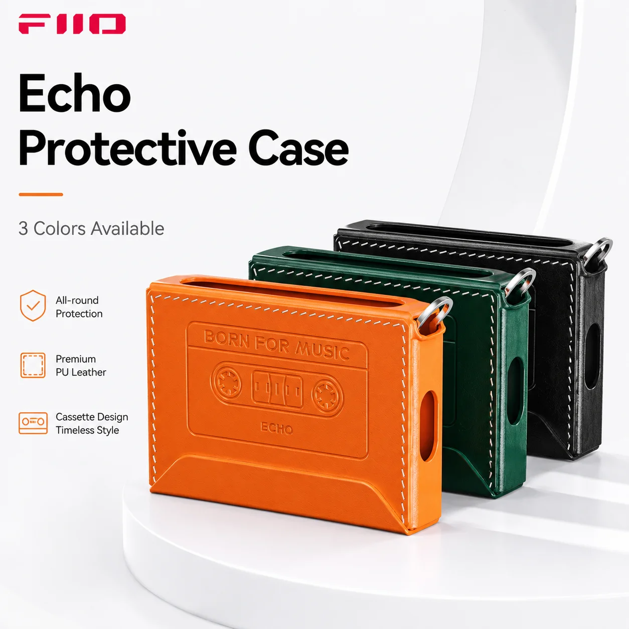 FiiO SnowSky ECHO Transparent Protective Case Portable Leather Cover Easy to Disassemble Special Case for Music Player